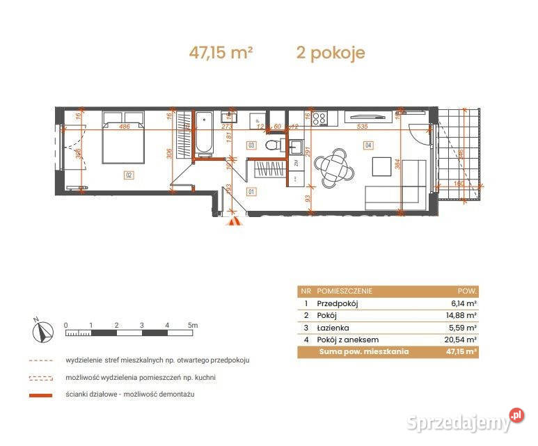 Mieszkanie 4715m2 2pokojowe Katowice Ceglana sprzedam