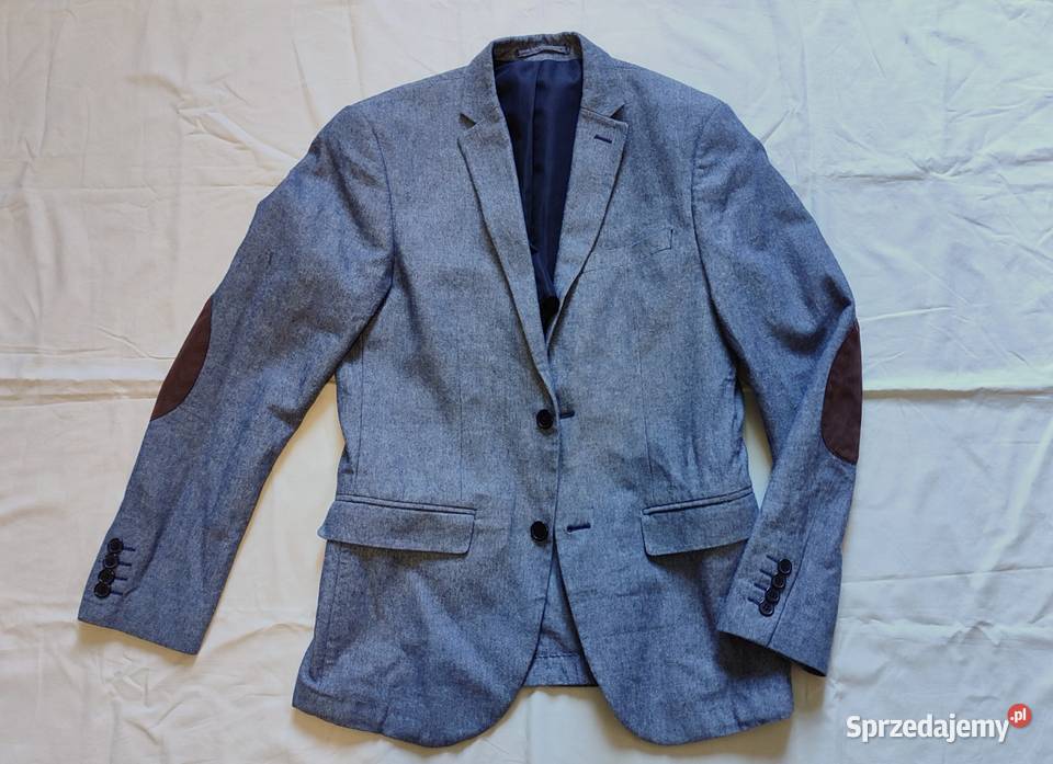 Błękitna męska marynarka HM r S Gdańsk