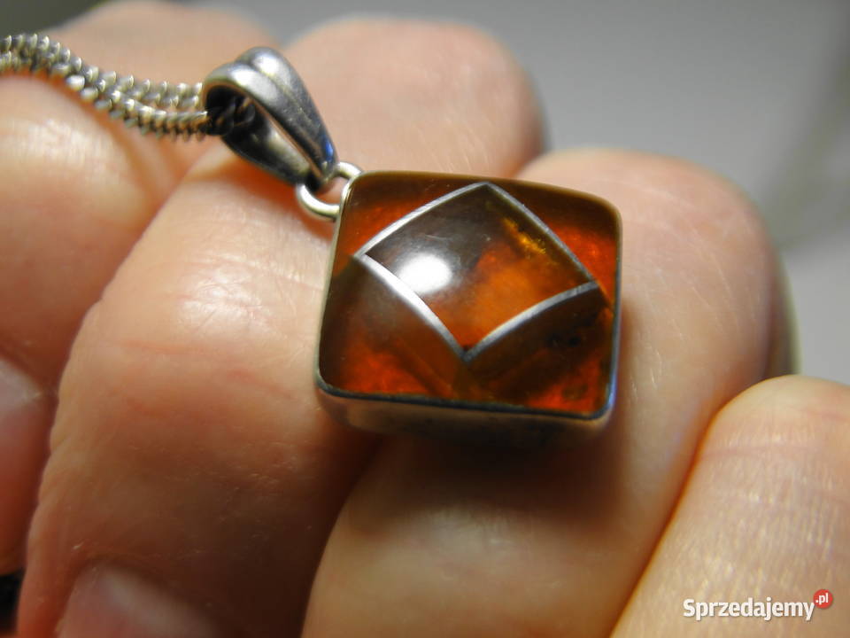 Stary Naszyjnik srebro i bursztyn bałtycki Warszawa