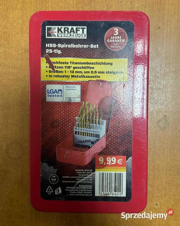 Zestaw wierteł do metalu 113mm 25 Elbląg