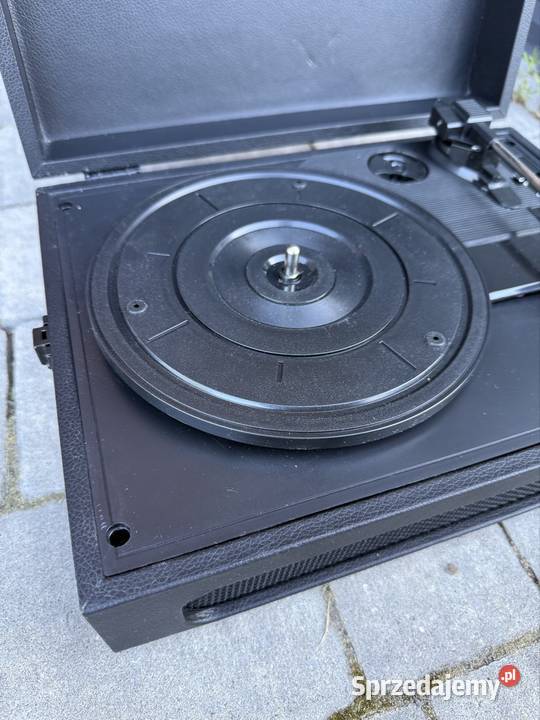Czarny Gramofon w walizce z głośnikami Poznań