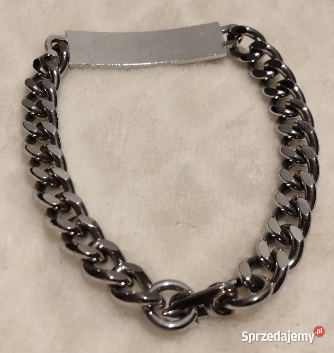 Bransoletka metalowa 20 łańcuszek blaszka 4 Bransoletki Czeladź