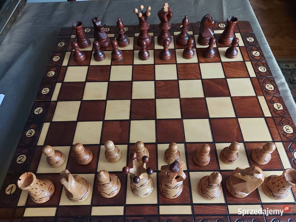 duże drewniane szachy 54x54 Sosnowiec sprzedam