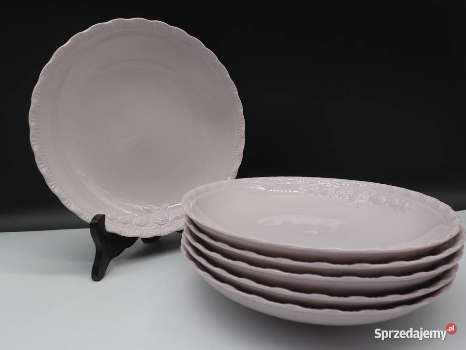 Porcelanowe talerze głębokie do zupy 6 Raszków