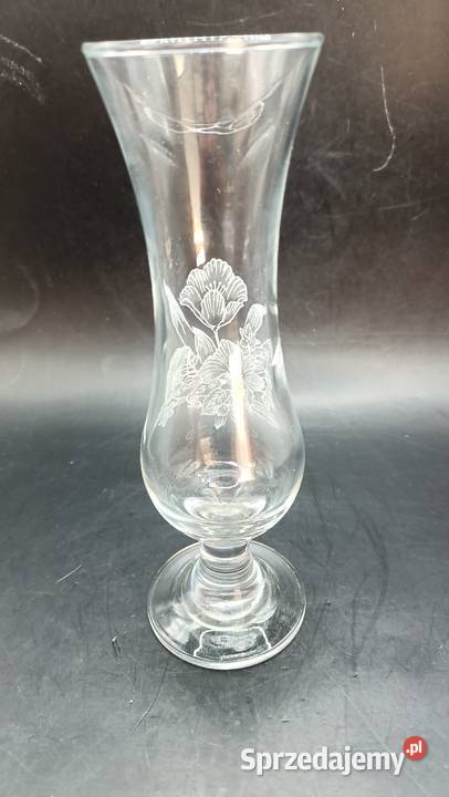 Wazon szklany smukły szkło trawione Zamość