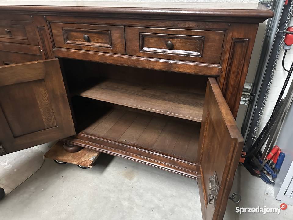 Masywna ciężka dębowa komoda 100 lite drewno 235 Sławoszewek