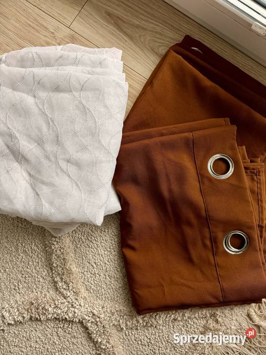 Cynamonowe piękne zasłony 2 250 x 140 firanki małopolskie Kraków