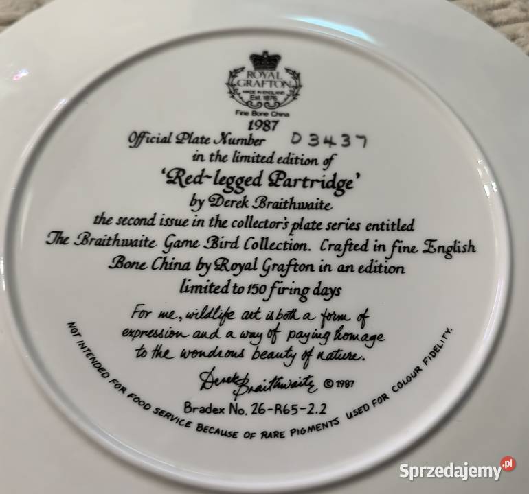 Angielski talerz kolekcjonerski motyw ptaki Inowrocław