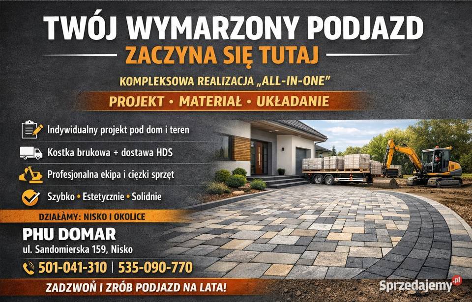 Usługi brukarskie Układanie kostki brukowej podkarpackie Nisko sprzedam
