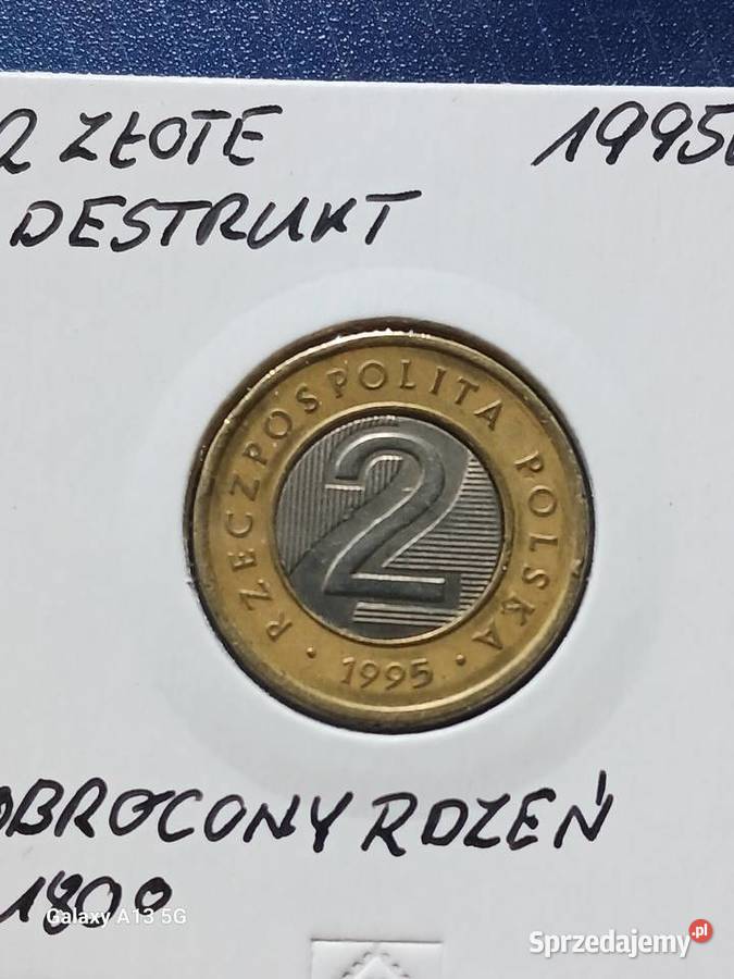 2 Złote 1995 DESTRUKT odwrócony rdzeń 180 Stopni Numizmatyka Konin