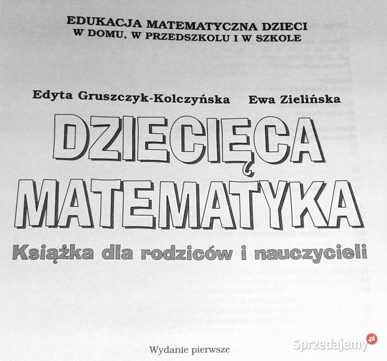 Dziecięca matematyka Edyta GruszczykKolczyńska Chełm sprzedam