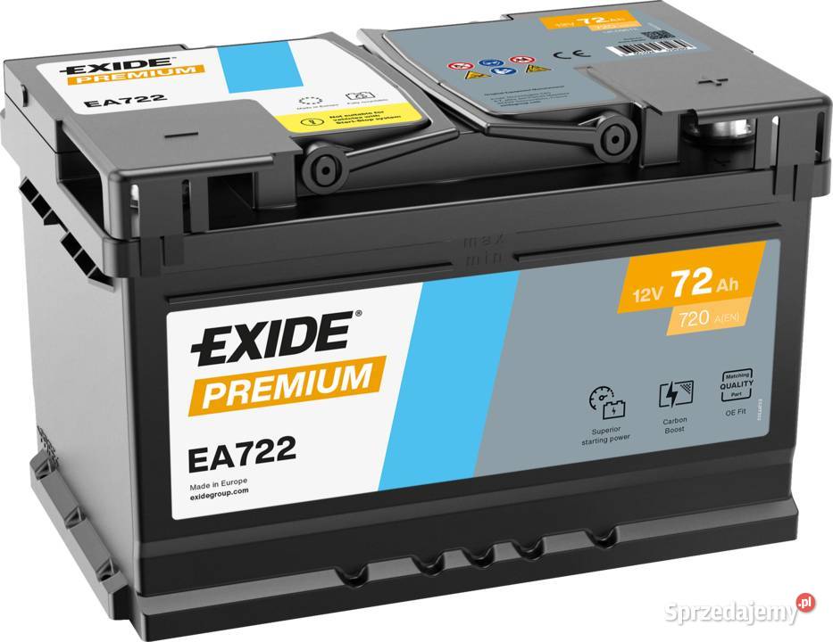 Akumulator 72Ah 720A PRAWY PLUS Exide Premium Warszawa