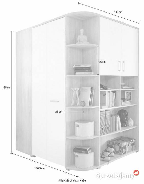 Duża szafa garderoba Corner 198cm Poznań sprzedam