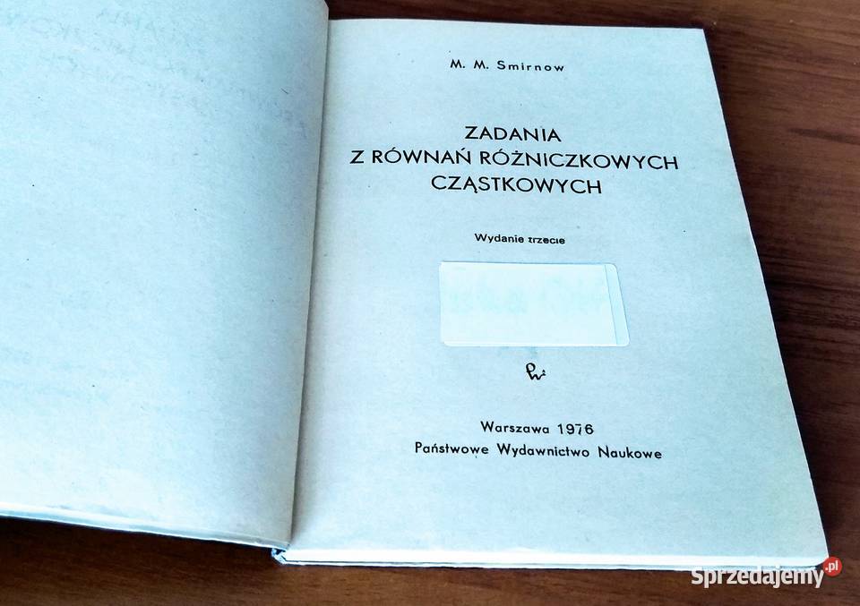 Zadania z równań różniczkowych cząstkowych studia Podręczniki Gdańsk
