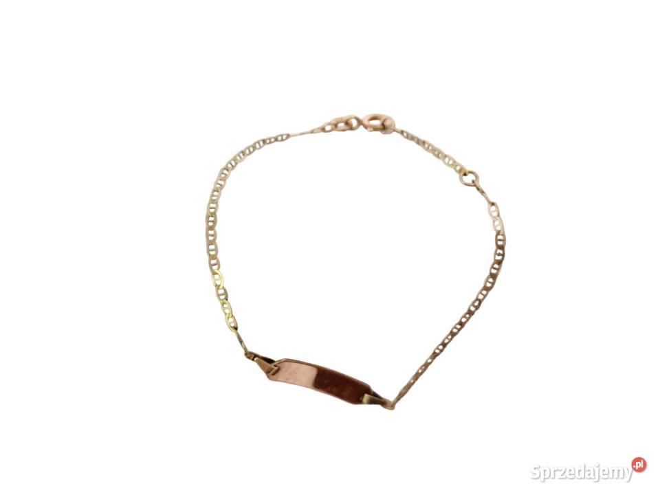 DELIKATNA ZŁOTA BRANSOLETKA PR 585 Z BLASZKA Kłodzko