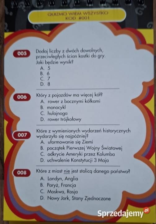 Quizmo wiem wszystko karty zestaw startowy 400 Zielona Góra sprzedam