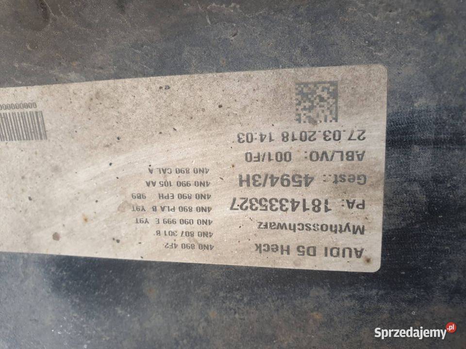 ZDERZAK TYŁ AUDI A8 D5 4N LY9T KOMPLETNY