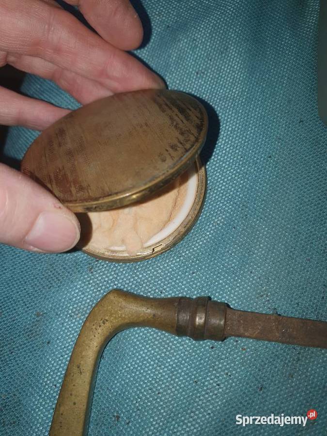 Stara mosiężna puderniczka antyk z lusterkiem i Warszawa sprzedam