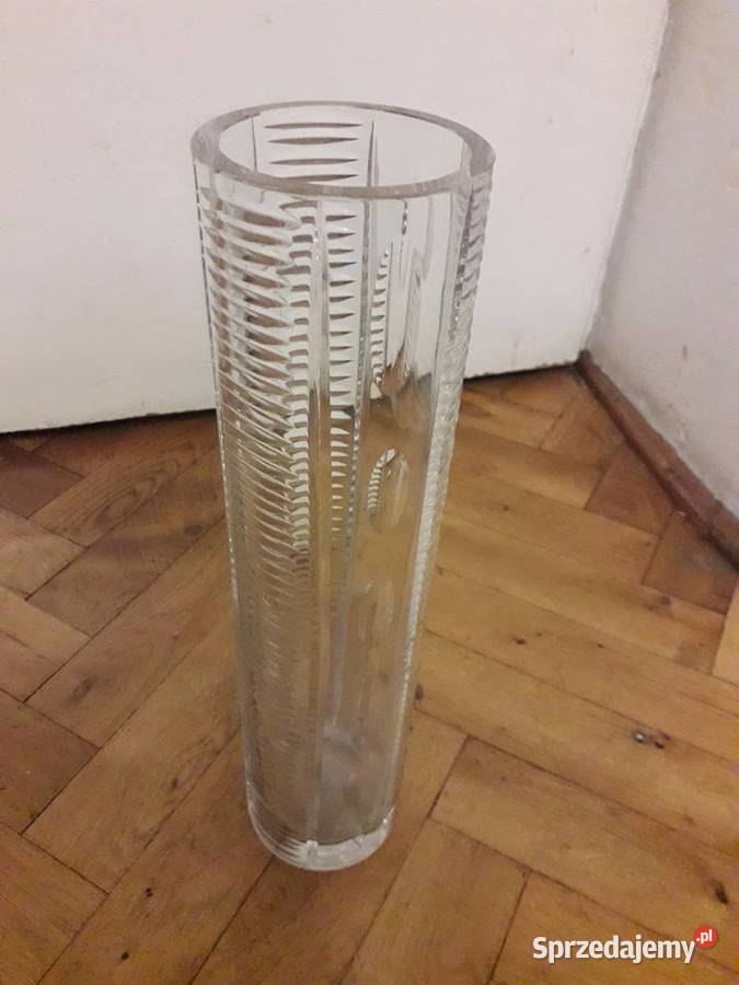 Duży wazon szklany w stylu modernistycznym lata Warszawa