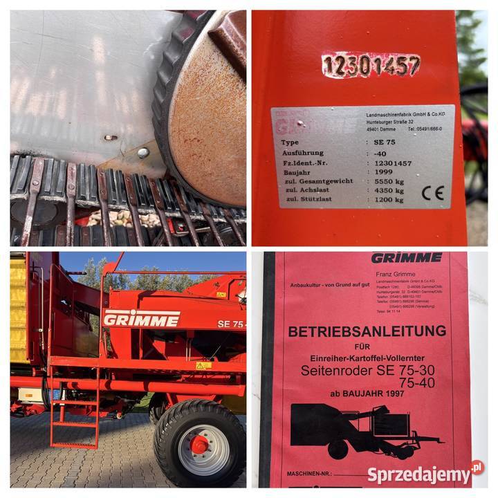 Grimme 7540SE z Austrii nieuszkodzony Rolnictwo Miechów