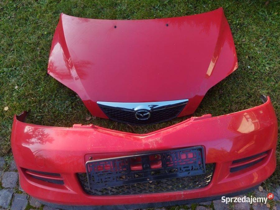 zderzak przedni i maska mazda 2 dy czerwony Rok produkcji 2006 Myszków sprzedam