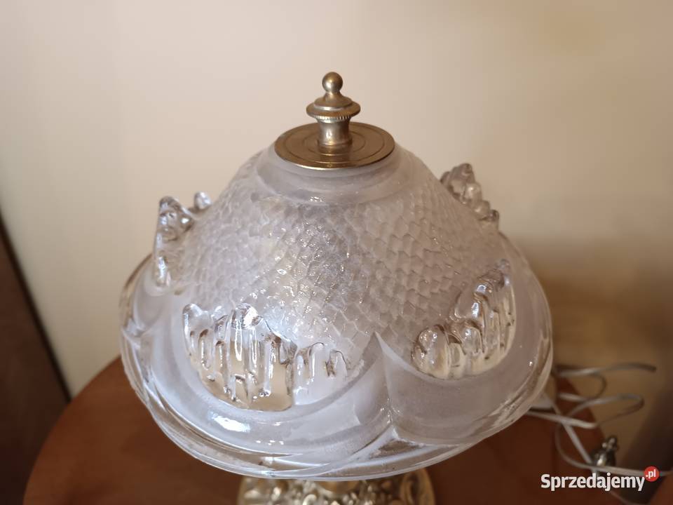 Lampa stołowa kryształ mosiądz