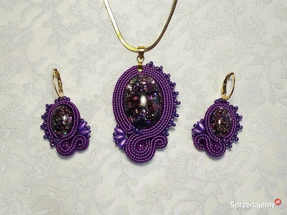 KOMPLET SUTASZ Z ŻYWICĄ fioletowy Warszawa sprzedam