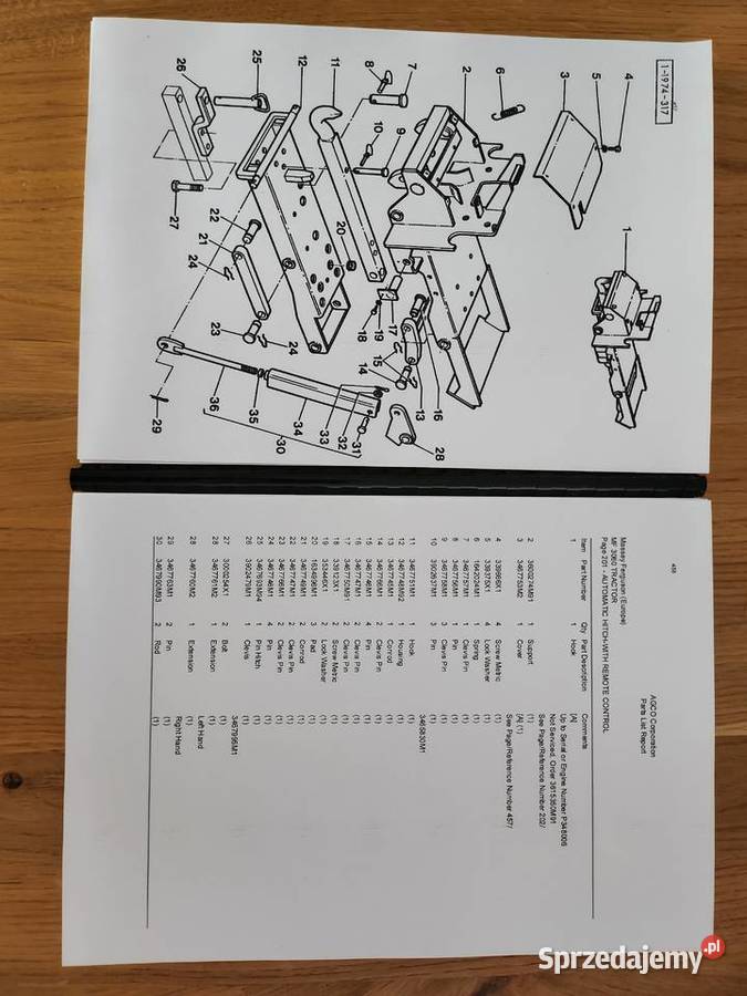 Massey Ferguson 3060 katalog części Poradniki, albumy i reportaże