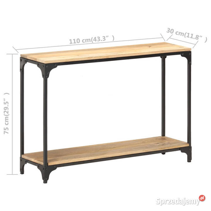 Stolik konsolowy 110 x 30 x 75 lite drewno mango Warszawa