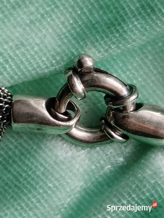 Piękna srebrna kolia 925 pleciona że słonikami Choszczno sprzedam