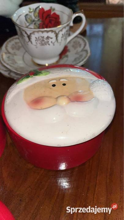 Pojemnik puzderko z Mikołajem Boże Narodzenie Antyki, Sztuka, Kolekcje Gdańsk sprzedam