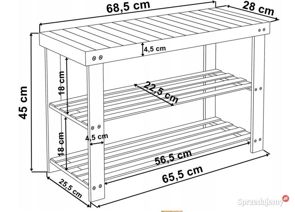 ŁAWKA BAMBUSOWA NA BUTY REGAŁ SIEDZISKO STOJAK 3 Choroszcz