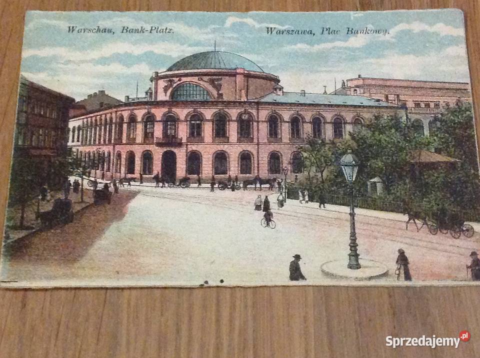Stara Pocztówka Warszawa 1916 Plac Bankowy Nowa Sól