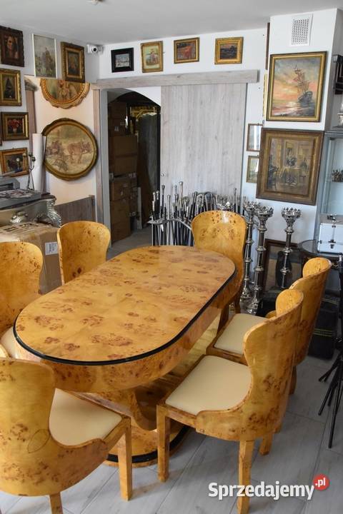 Polski Stół Art Deco 6 Krzeseł Krzesło Stolik Kraków