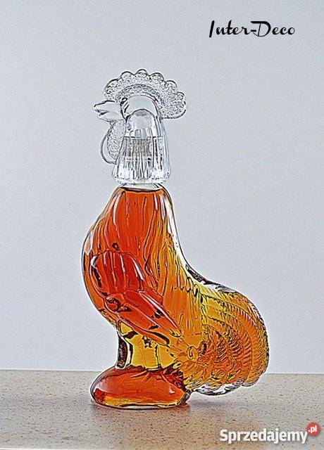 Nowa PIĘKNA KARAFKA Kogut Butelka szklana 750 ml Rynarzewo