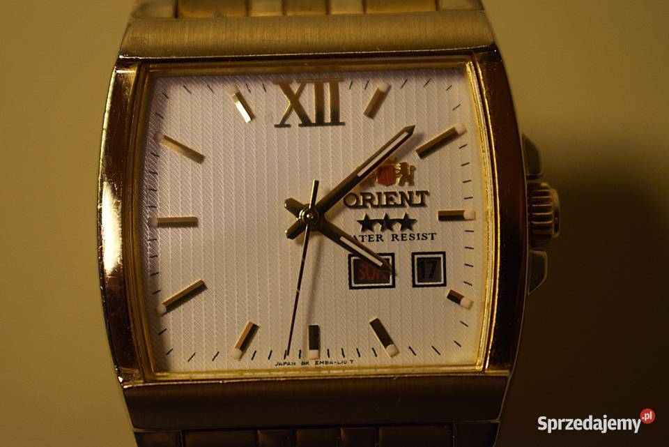 Złoty zegarek Orient Automatic 3 Stars Tonneau Chełmno sprzedam