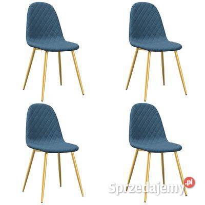 vidaXL Krzesła stołowe 4 niebieskie obite Krzesła