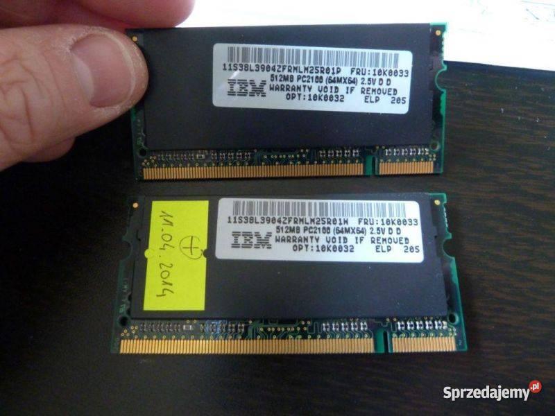 Pamięć RAM SODIMM DDR dedykowana 1GB do laptopów