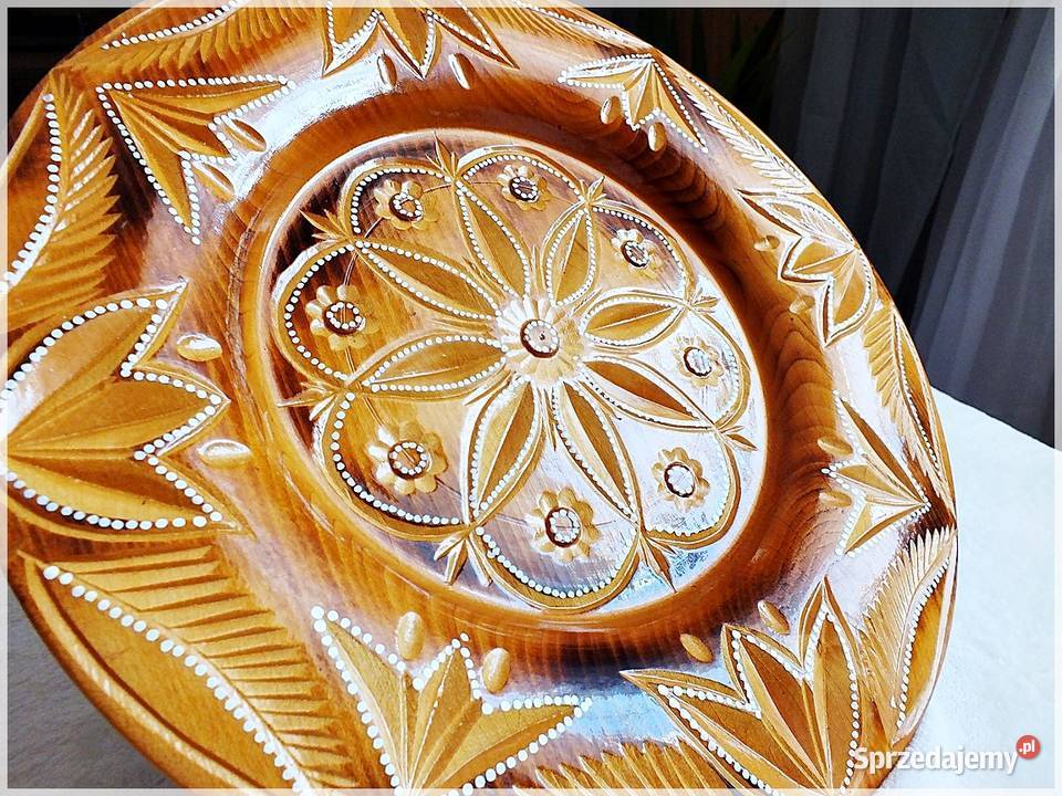 Dekoracyjny Talerz drewniany 32 na ścianę lubuskie Żary