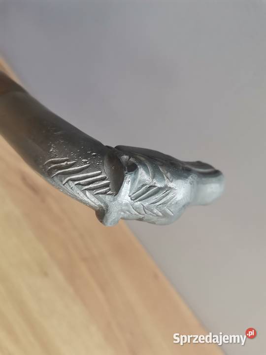 Stara laska z okuciem rękojeścią głowa konia