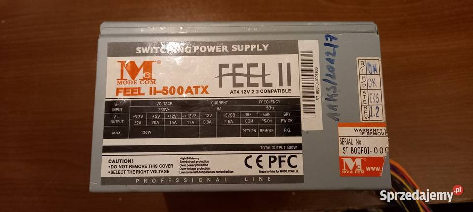 Zasilacz 500W Mode com FEEL II500 ATX Gdańsk