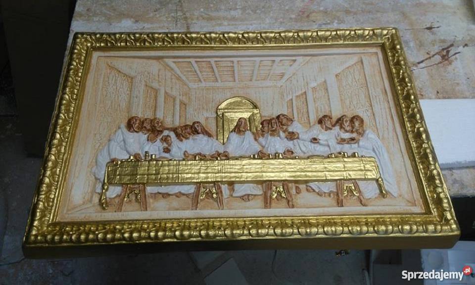 RELIEF ŚWIĘTA RODZINA OBRAZ PŁASKORZEŹBA wielokolorowy