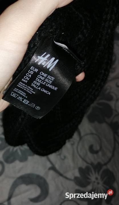 HM ciepła Gruba Czarna Zimowa Opaska na głowę Leszno sprzedam