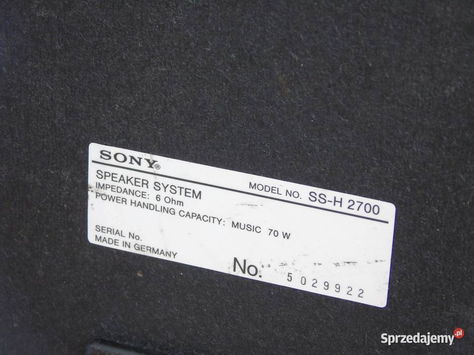 Kolumny Sony SSH2700 2 x 70 wat świetne stereo