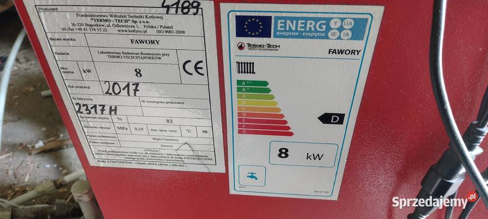 Piec co 8kw do 80m2pmpkabojler stan Szemielino