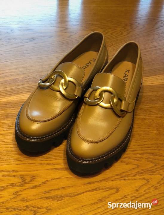 Mokasyny damskie 37 Karino skóra buty beżowe