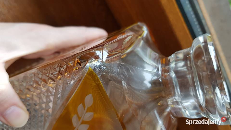 Kryształowa kolorowa karafka kryształ PRL