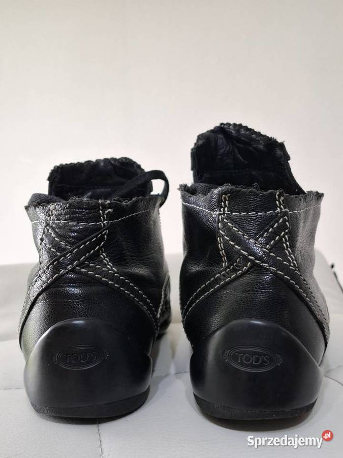 Botki 385 Tods czarne skórzane damskie 25cm sprzedam