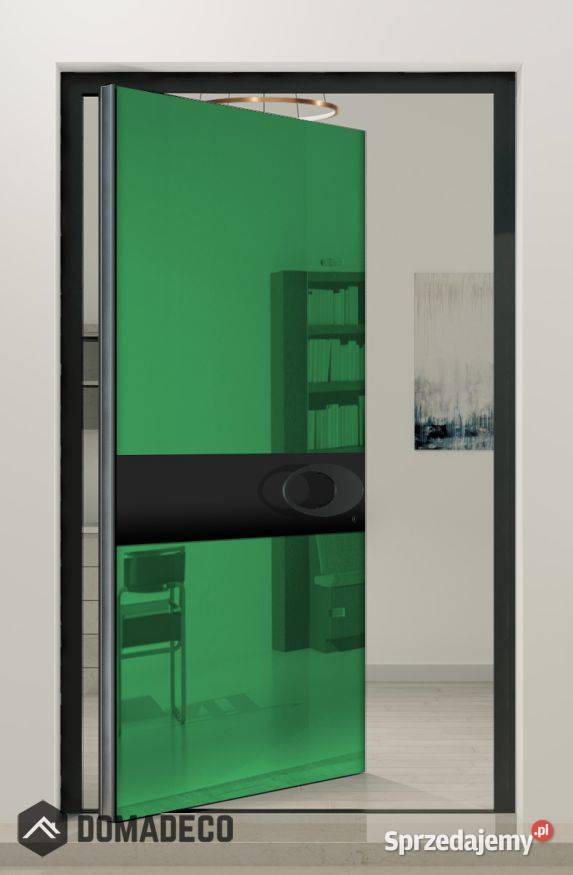 PIVOT VL20A zielone szklane aluminiowe drzwi Warszawa
