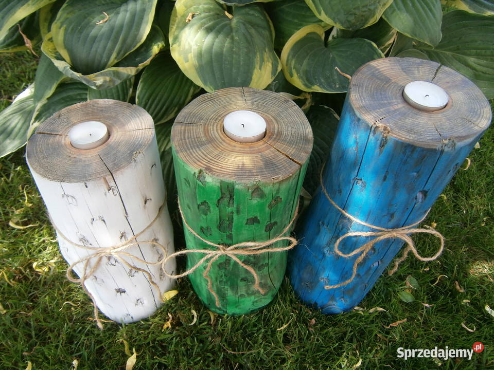 pieniek świecznik tealight zestaw 3 Dekoracje i ozdoby Siedlce